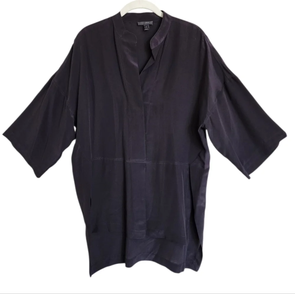 J. Crew Tunic 100% Silk Classic Black  Size S - Picture 9 of 15